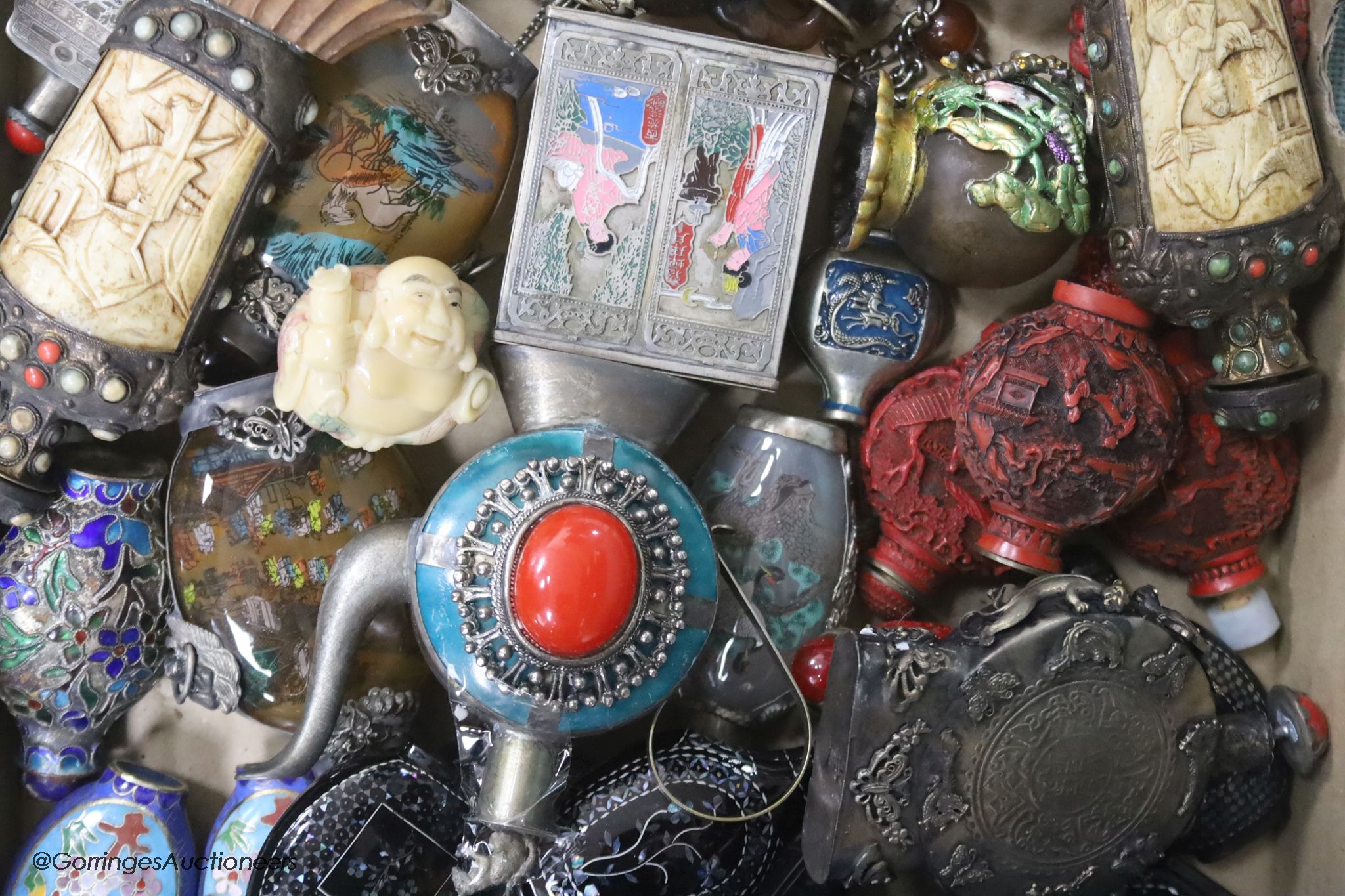 A collection of mixed 20th century Chinese snuff bottles